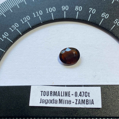ORANGE  RARE TOURMALINE NATURAL GEMSTONE : JAGODA MINE, MKUSHI, ZAMBIA. 0.47Ct MFG4985