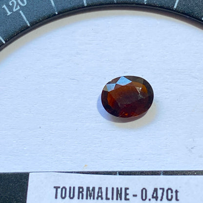 ORANGE  RARE TOURMALINE NATURAL GEMSTONE : JAGODA MINE, MKUSHI, ZAMBIA. 0.47Ct MFG4985