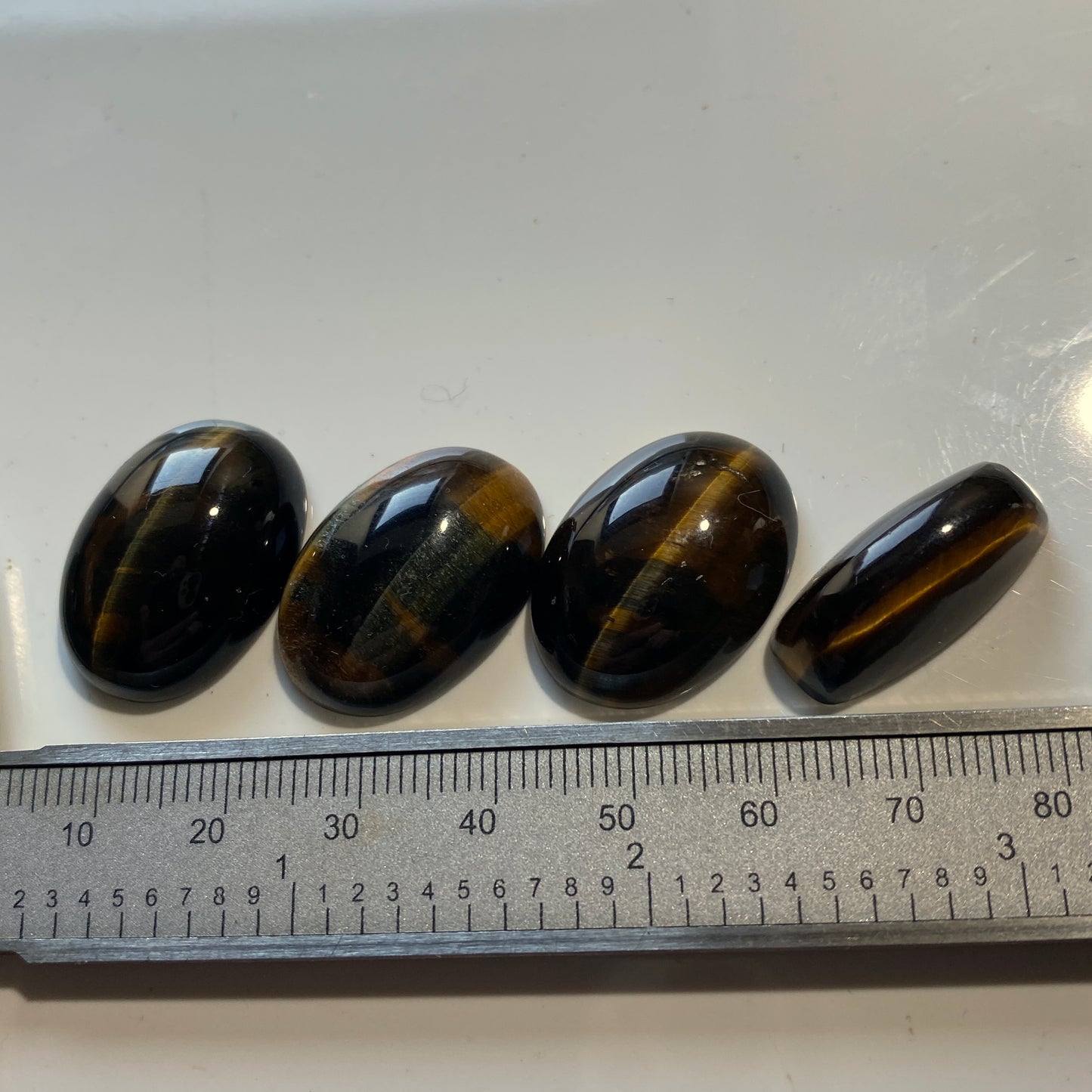 TIGERS EYE QUARTZ GEMSTONES x 4 - PRIESKA, NORTHERN CAPE, SOUTH AFRICA 95Ct MFG5089
