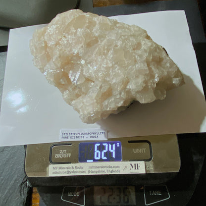 STILBITE WITH FLUORAPOPHYLLITE : PUNE, MAHARASHTRA, INDIA 624g. MF5069