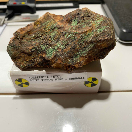 TORBERNITE : SOUTH TERRAS MINE, ST STEPHEN-IN-BRANNELS, CORNWALL. 157g MF5070