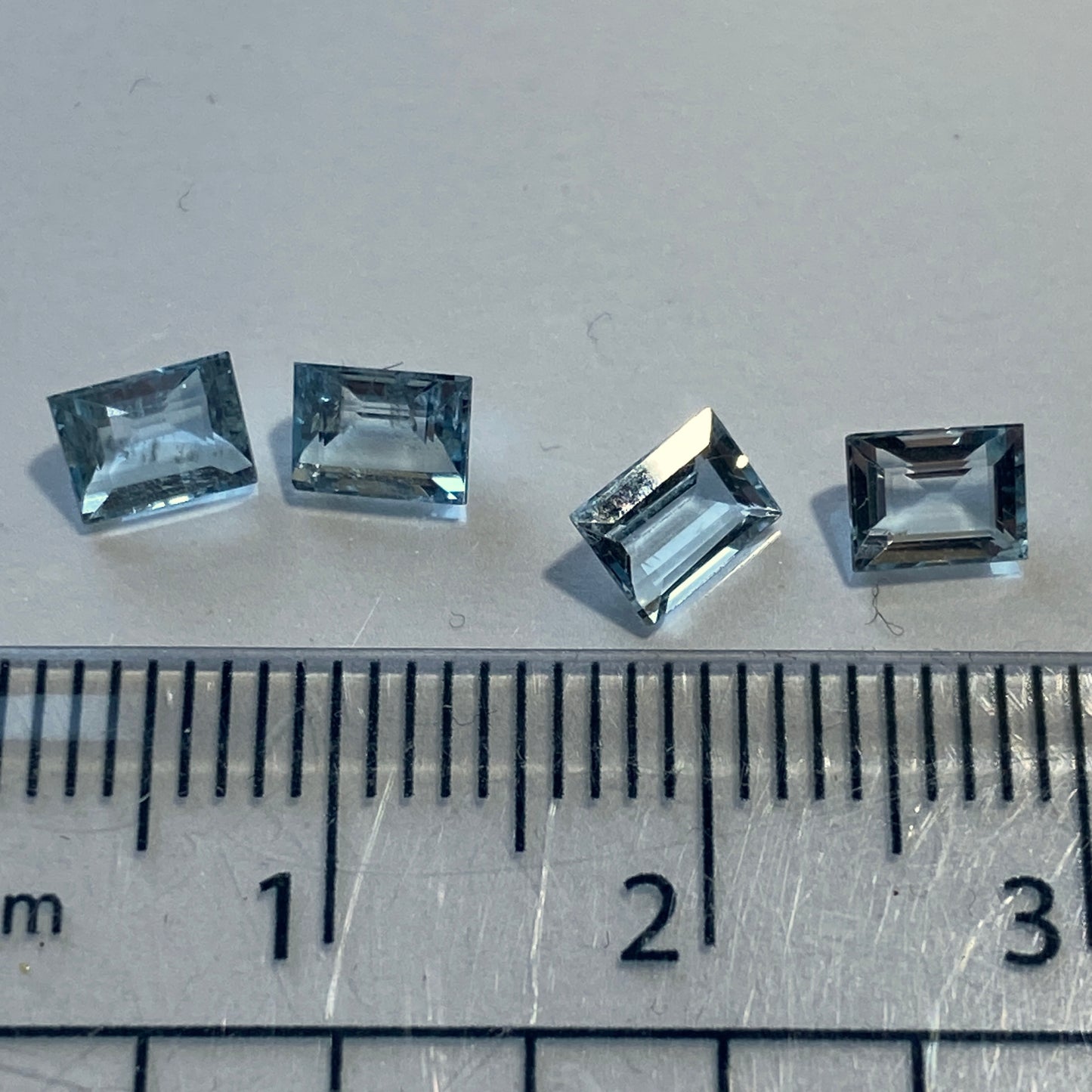 AQUAMARINE BERYL NATURAL GEMSTONES x 4 - LUDAZI, ZAMBIA 1.63Ct MFG5398