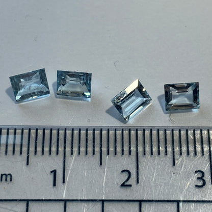 AQUAMARINE BERYL NATURAL GEMSTONES x 4 - LUDAZI, ZAMBIA 1.63Ct MFG5398