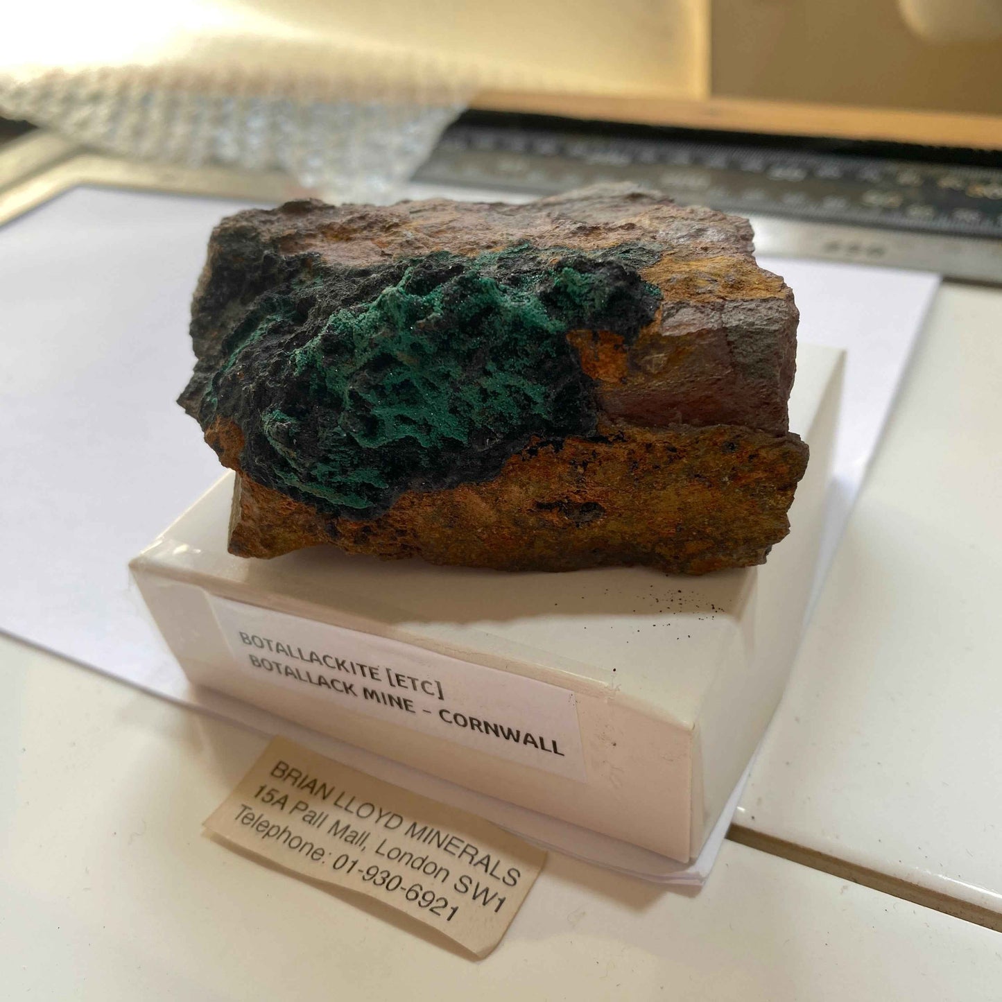 BOTALLACKITE : BOTALLACK MINE, ST JUST, CORNWALL, ENGLAND  264g MF5072