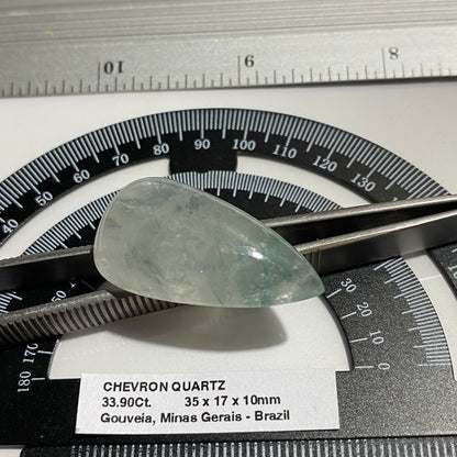 CHEVRON QUARTZ NATURAL GEMSTONE - GOUVEIA, MINAS GERAIS, BRAZIL 33.90Ct MFG5037