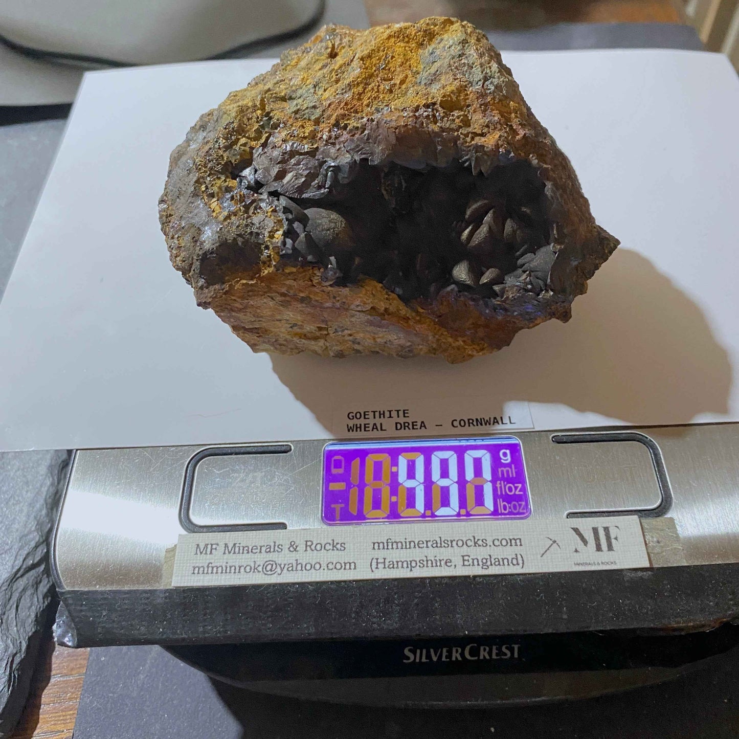 GOETHITE : WHEAL DREA, BOTALLACK, ST JUST, CORNWALL, ENGLAND. 490g MF5074
