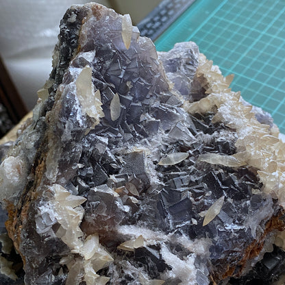 FLUORITE WITH CALCITE - BOLTSBURN MINE, CO DURHAM, MASSIVE SPECIMEN 4063g MF4150