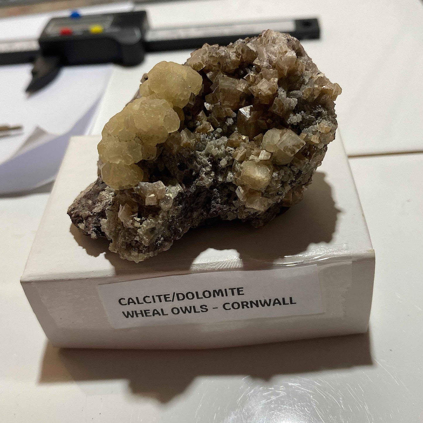CALCITE/DOLOMITE : WHEAL OWLES, BOTALLACK, ST JUST, CORNWALL  97g. MF5076