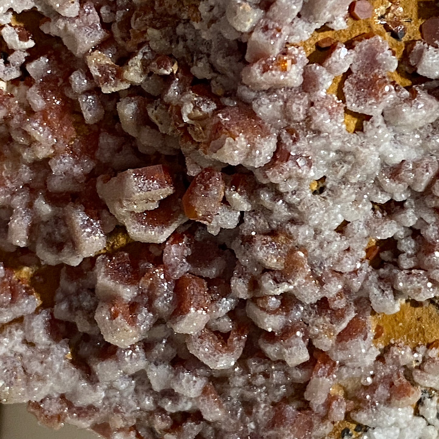 VANADINITE ON CALCITE - MIBLADEN MINING DISTRICT, MOROCCO MASSIVE 5.4kg MF4152