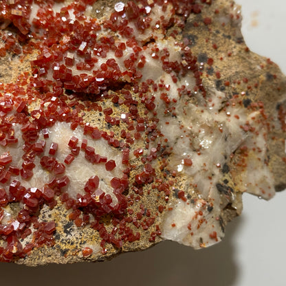 VANADINITE ON CALCITE - MIBLADEN MINING DISTRICT, MOROCCO MASSIVE 5.4kg MF4152