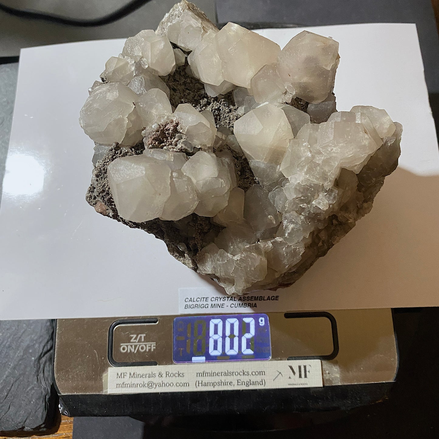 CALCITE HIGHLY FLUORESCENT : BIGRIGG MINE, EGREMONT, CUMBRIA LARGE 802g. MF5081