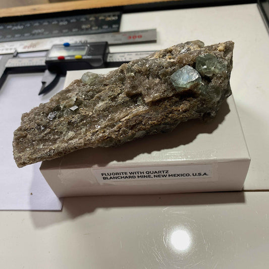 FLUORITE WITH QUARTZ : BLANCHARD MINE, NEW MEXICO, U.S.A. 169g MF5087