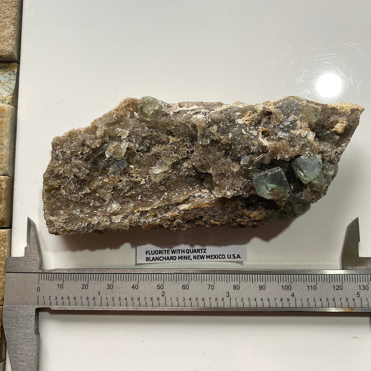 FLUORITE WITH QUARTZ : BLANCHARD MINE, NEW MEXICO, U.S.A. 169g MF5087