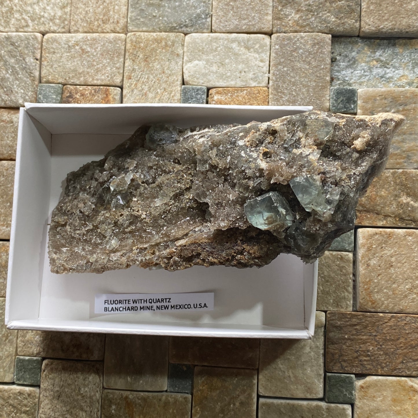 FLUORITE WITH QUARTZ : BLANCHARD MINE, NEW MEXICO, U.S.A. 169g MF5087