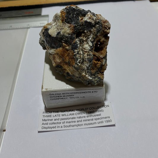 GALENA WITH HYDROZINCITE ETC MACHEN QUARRY, WALES 265g MF1426