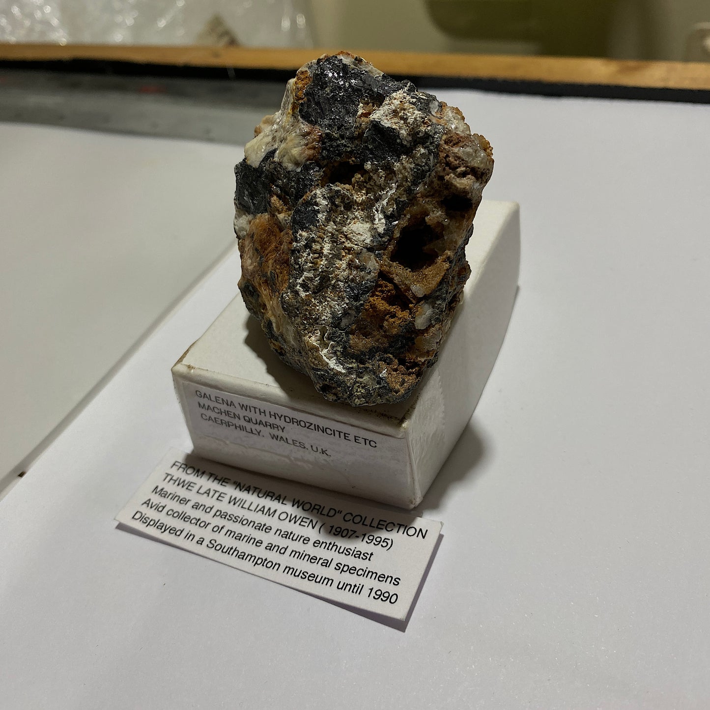 GALENA WITH HYDROZINCITE ETC MACHEN QUARRY, WALES 265g MF1426