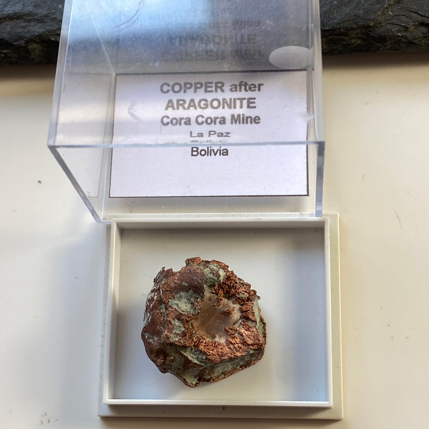 NATIVE COPPER AFTER ARAGONITE, CORA CORA MINE, BOLIVIA