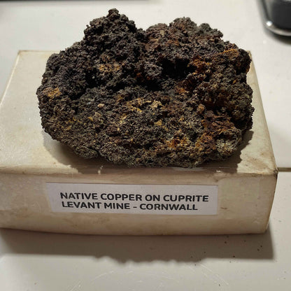 NATIVE COPPER ON CUPRITTE : LEVANT MINE, ST JUST, CORNWALL,  79g. MF5090