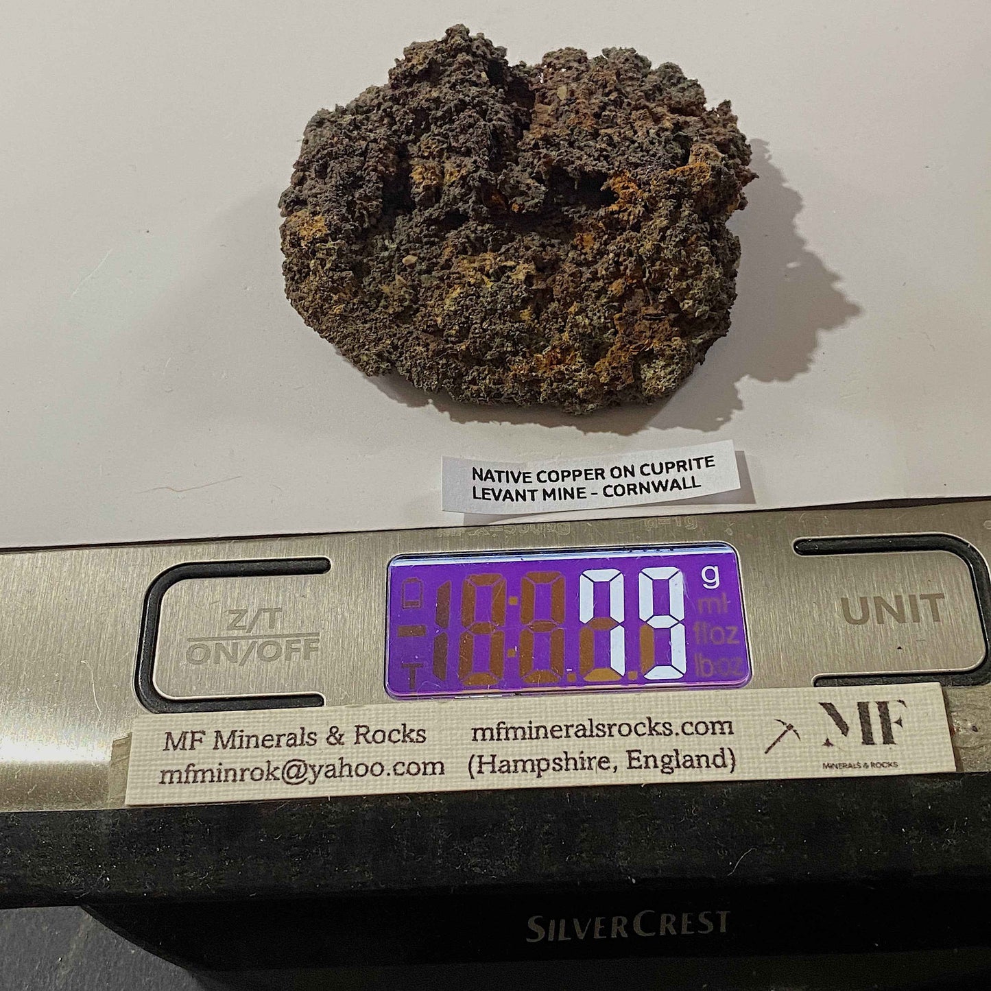 NATIVE COPPER ON CUPRITTE : LEVANT MINE, ST JUST, CORNWALL,  79g. MF5090