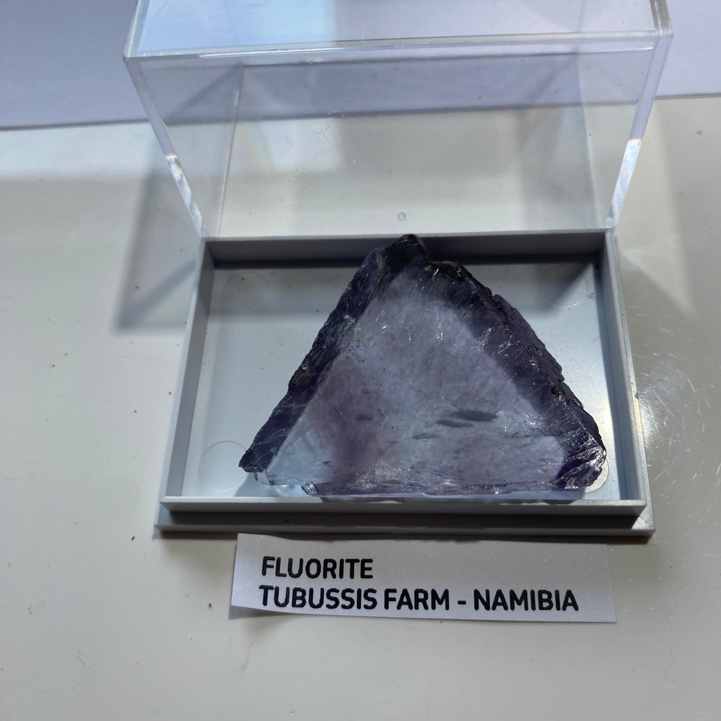 TRANSPARENT FLUORITE : TUBUSSIS FARM, DAURES AREA, ERONGO, NAMIBIA  18g. MF5091