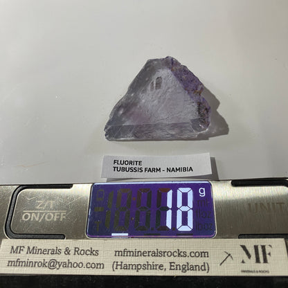 TRANSPARENT FLUORITE : TUBUSSIS FARM, DAURES AREA, ERONGO, NAMIBIA  18g. MF5091