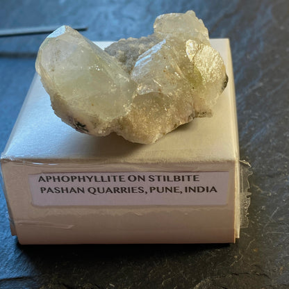 APOPHYLLITE ON STILBITE FROM PASHAN QUARRIES, PUNE, INDIA 31g MF1916