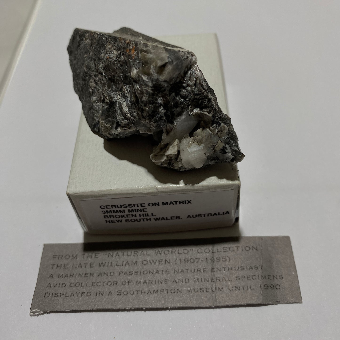 CERUSSITE FROM 3MMM MINE, BROKEN HILL, AUSTRALIA 82g MF1420