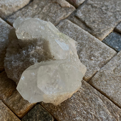 APOPHYLLITE ON STILBITE FROM PASHAN QUARRIES, PUNE, INDIA 31g MF1916