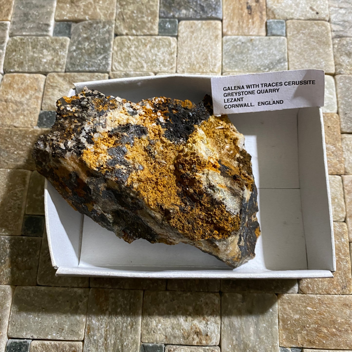 GALENA WITH TRACES OF CERUSSITE [ETC/ETC] - GREYSTONES QUARRY, CORNWALL 176g MF1432