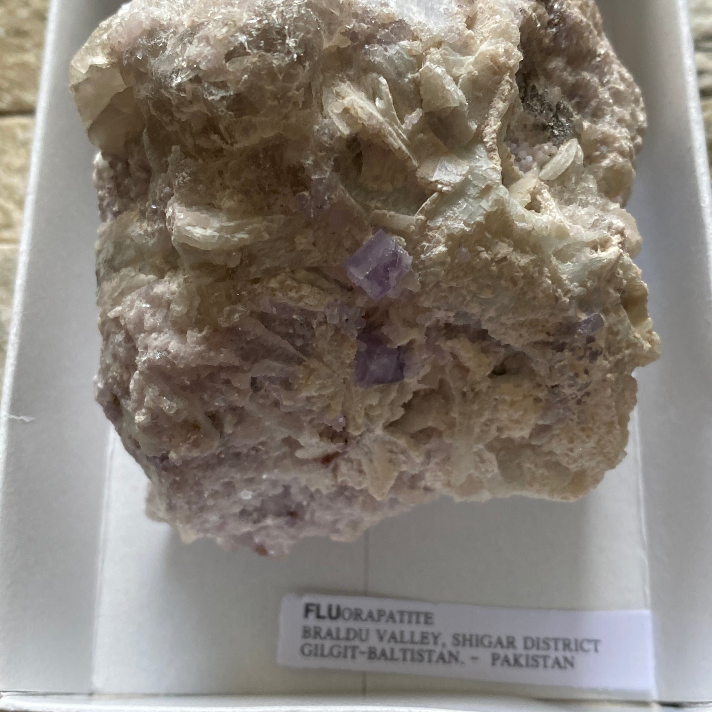 FLUORAPATITE ON MATRIX - BRALDU VALLEY, SHIGAR, PAKISTAN 321g  MF4167