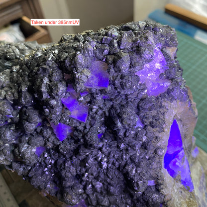 FLUORITE "MASSIVE" - BLACKDENE MINE, IRESHOPEBURN, CO DURHAM, ENGLAND SUBSTANTIAL 8.6kg MF4484