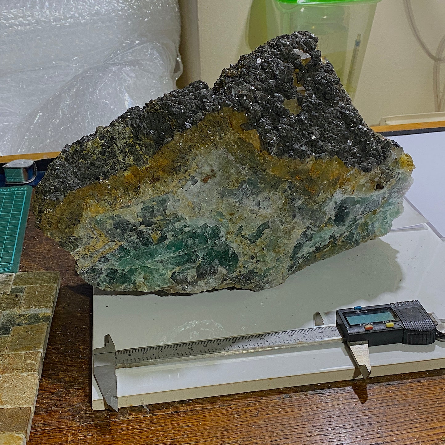 FLUORITE "MASSIVE" - BLACKDENE MINE, IRESHOPEBURN, CO DURHAM, ENGLAND SUBSTANTIAL 8.6kg MF4484