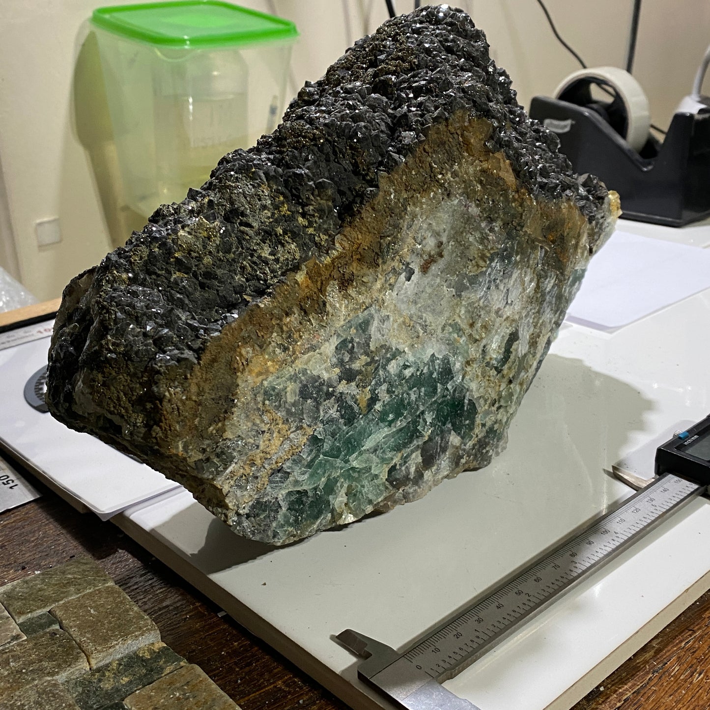 FLUORITE "MASSIVE" - BLACKDENE MINE, IRESHOPEBURN, CO DURHAM, ENGLAND SUBSTANTIAL 8.6kg MF4484