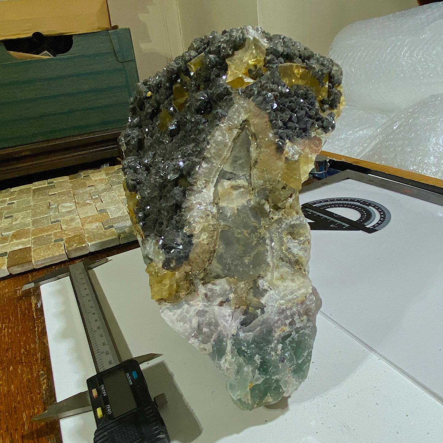 FLUORITE "MASSIVE" - BLACKDENE MINE, IRESHOPEBURN, CO DURHAM, ENGLAND SUBSTANTIAL 8.6kg MF4484