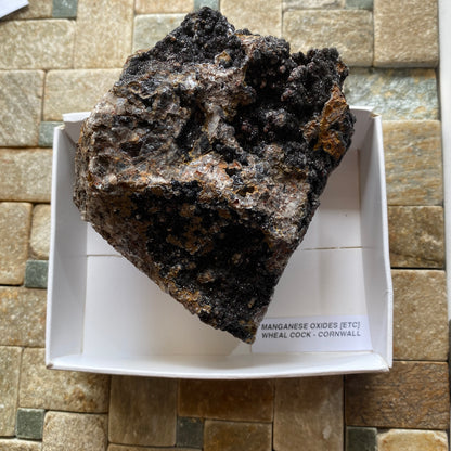 RHODOCHROSITE/MANGANESE OXIDES [ETC] : WHEAL COCK, BOTALLACK, ST JUST, CORNWALL 383g MF5099