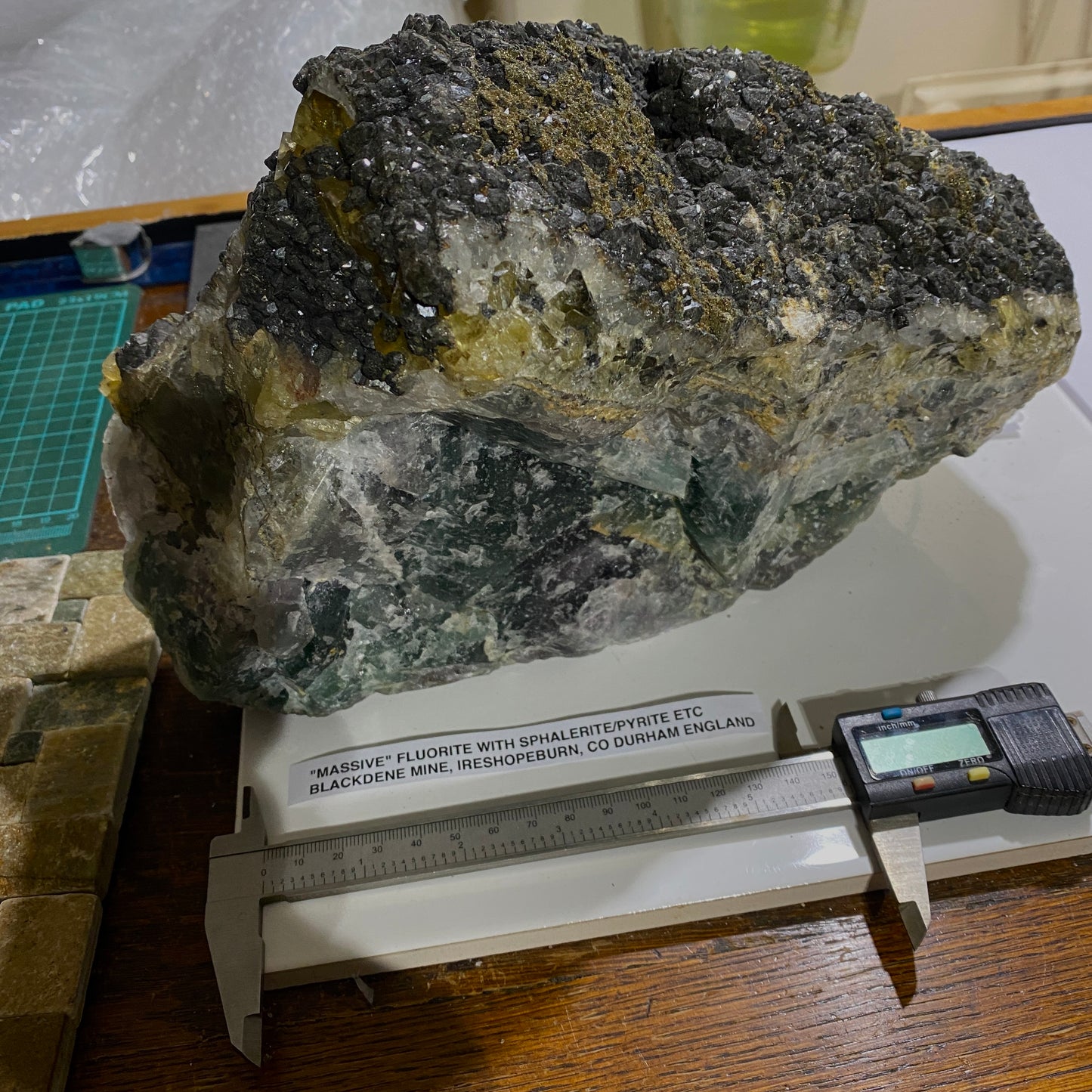 FLUORITE "MASSIVE" - BLACKDENE MINE, IRESHOPEBURN, CO DURHAM, ENGLAND SUBSTANTIAL 8.6kg MF4484