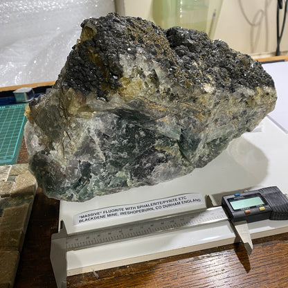 FLUORITE "MASSIVE" - BLACKDENE MINE, IRESHOPEBURN, CO DURHAM, ENGLAND SUBSTANTIAL 8.6kg MF4484