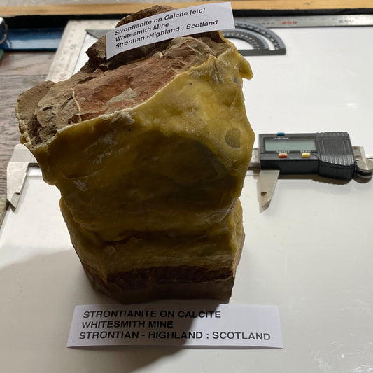 STRONTIANITE WITH CALCITE ETC - WHITESMITH MINE, STRONTIAN, HIGHLAND, SCOTLAND HAVY 1442g MF4488