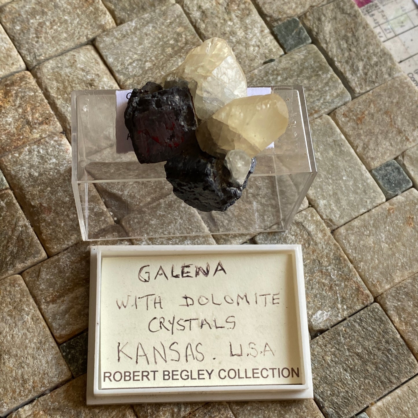 GALENA WITH DOLOMITE FROM TREECE, CHEROKEE COUNTY, KANSAS, U.S.A. 60g MF1924