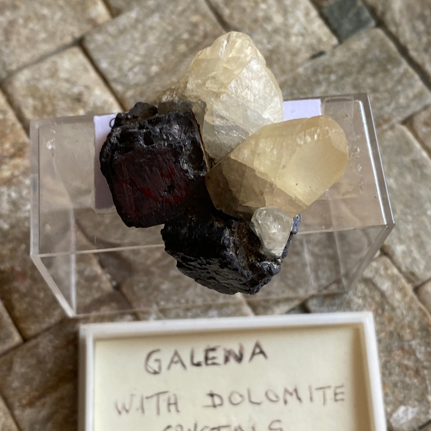 GALENA WITH DOLOMITE FROM TREECE, CHEROKEE COUNTY, KANSAS, U.S.A. 60g MF1924