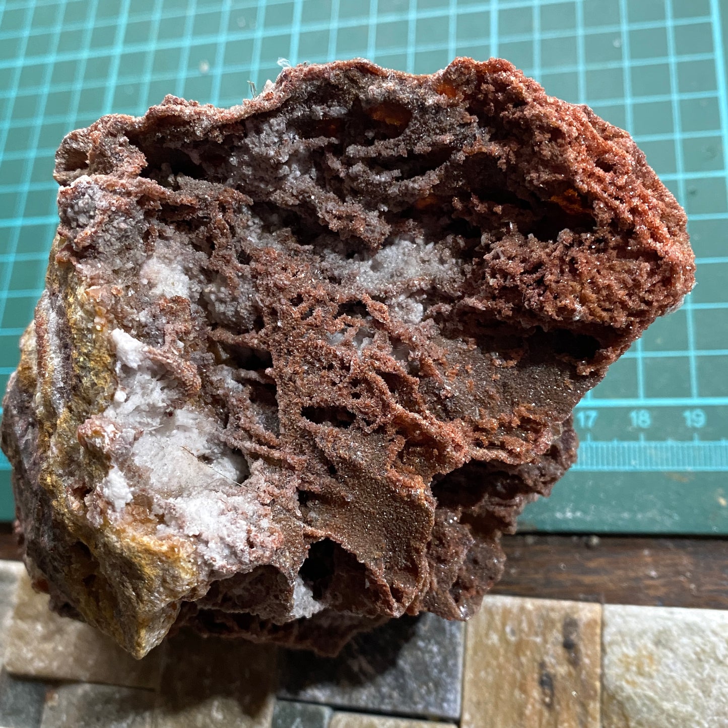 CALCITE ON FERROUS MATRIX - FROM A SOUTH AMERICAN MINERAL COLLECTION 650g MF4489