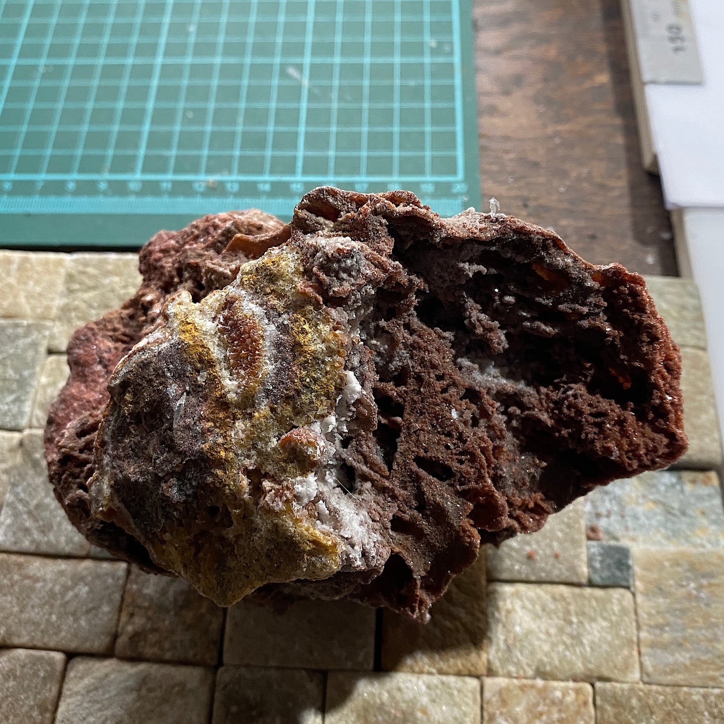 CALCITE ON FERROUS MATRIX - FROM A SOUTH AMERICAN MINERAL COLLECTION 650g MF4489