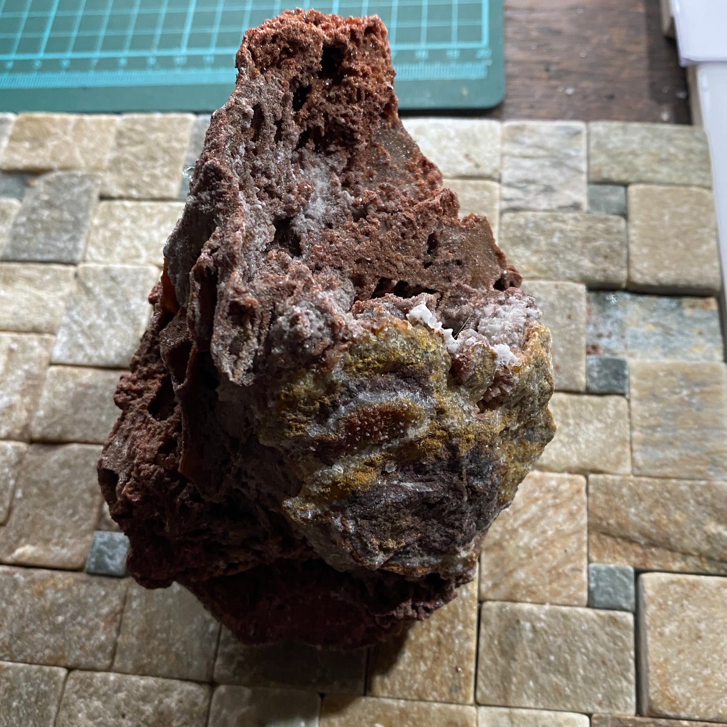 CALCITE ON FERROUS MATRIX - FROM A SOUTH AMERICAN MINERAL COLLECTION 650g MF4489