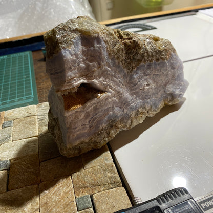 RARE NATURAL BLUE AGATE QUARTZ - YSTERPUTZ MINE, ILKARAS REGION, NAMIBIA, AFRICA 1094g MF4490