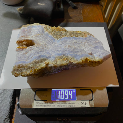 RARE NATURAL BLUE AGATE QUARTZ - YSTERPUTZ MINE, ILKARAS REGION, NAMIBIA, AFRICA 1094g MF4490