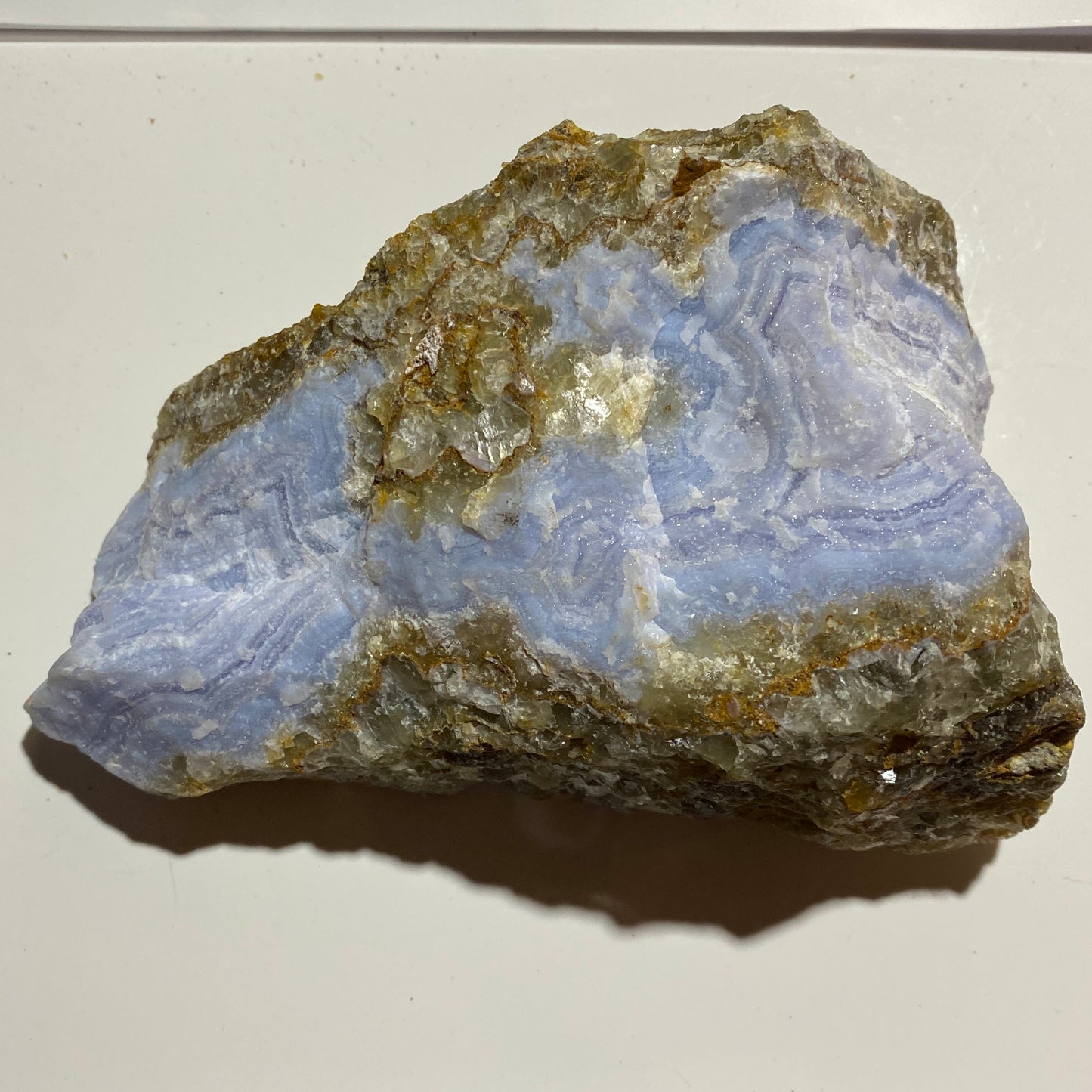 RARE NATURAL BLUE AGATE QUARTZ - YSTERPUTZ MINE, ILKARAS REGION, NAMIBIA, AFRICA 1094g MF4490