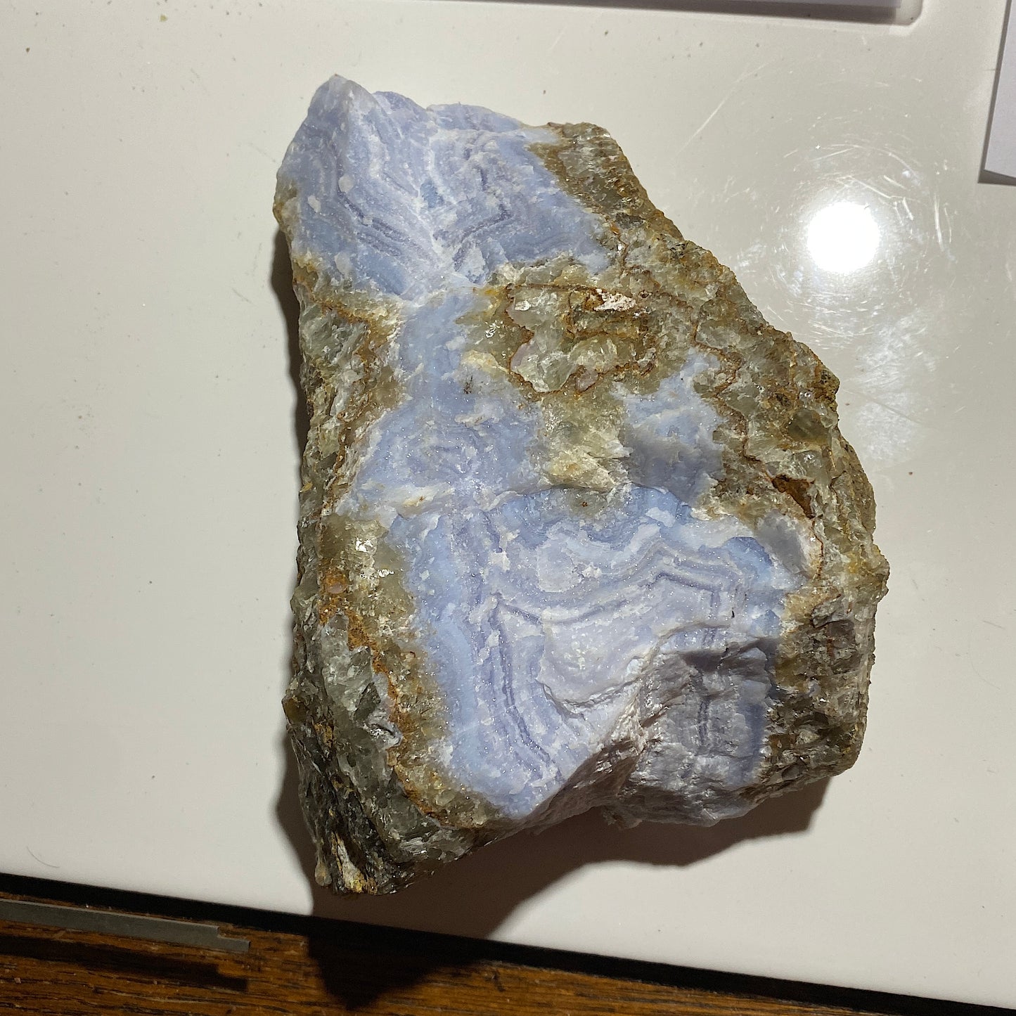RARE NATURAL BLUE AGATE QUARTZ - YSTERPUTZ MINE, ILKARAS REGION, NAMIBIA, AFRICA 1094g MF4490