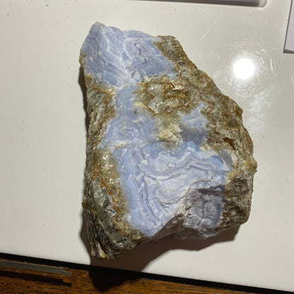 RARE NATURAL BLUE AGATE QUARTZ - YSTERPUTZ MINE, ILKARAS REGION, NAMIBIA, AFRICA 1094g MF4490