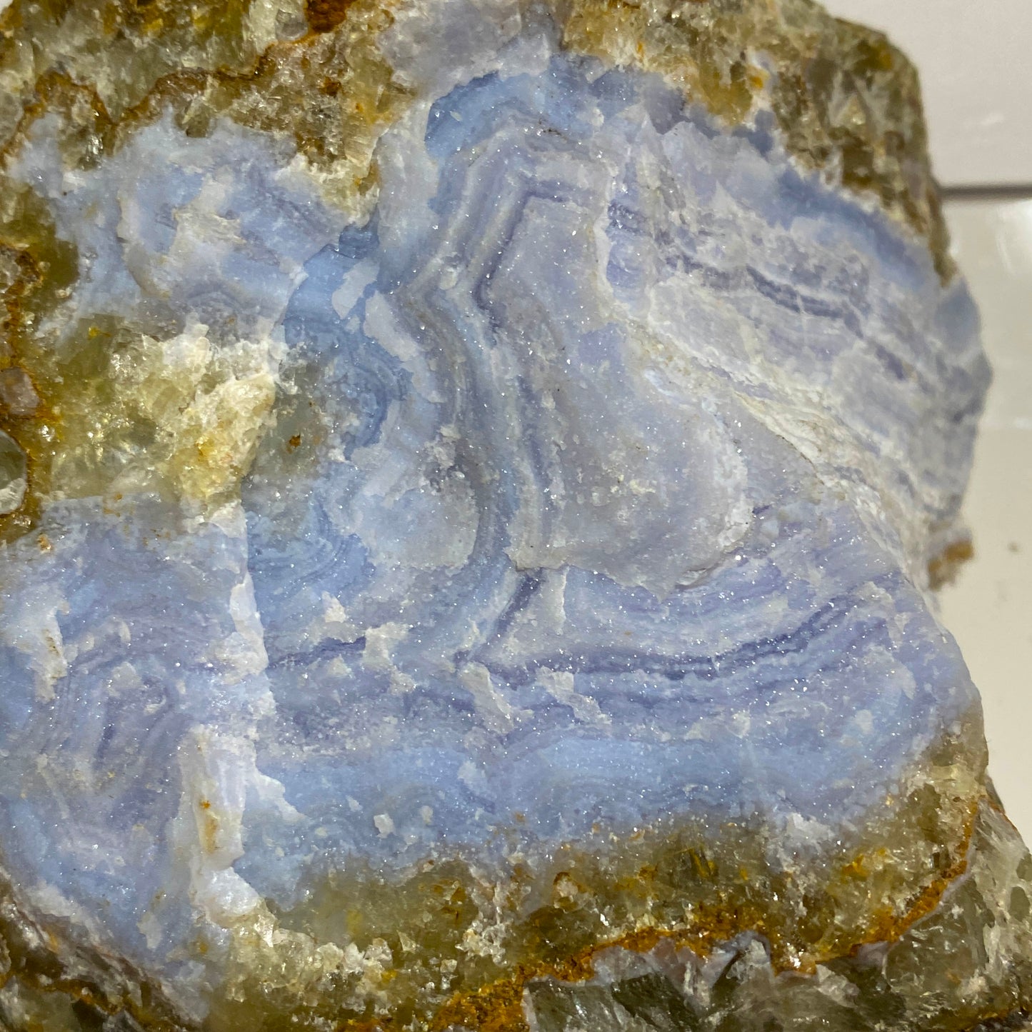 RARE NATURAL BLUE AGATE QUARTZ - YSTERPUTZ MINE, ILKARAS REGION, NAMIBIA, AFRICA 1094g MF4490