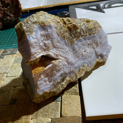 RARE NATURAL BLUE AGATE QUARTZ - YSTERPUTZ MINE, ILKARAS REGION, NAMIBIA, AFRICA 1094g MF4490